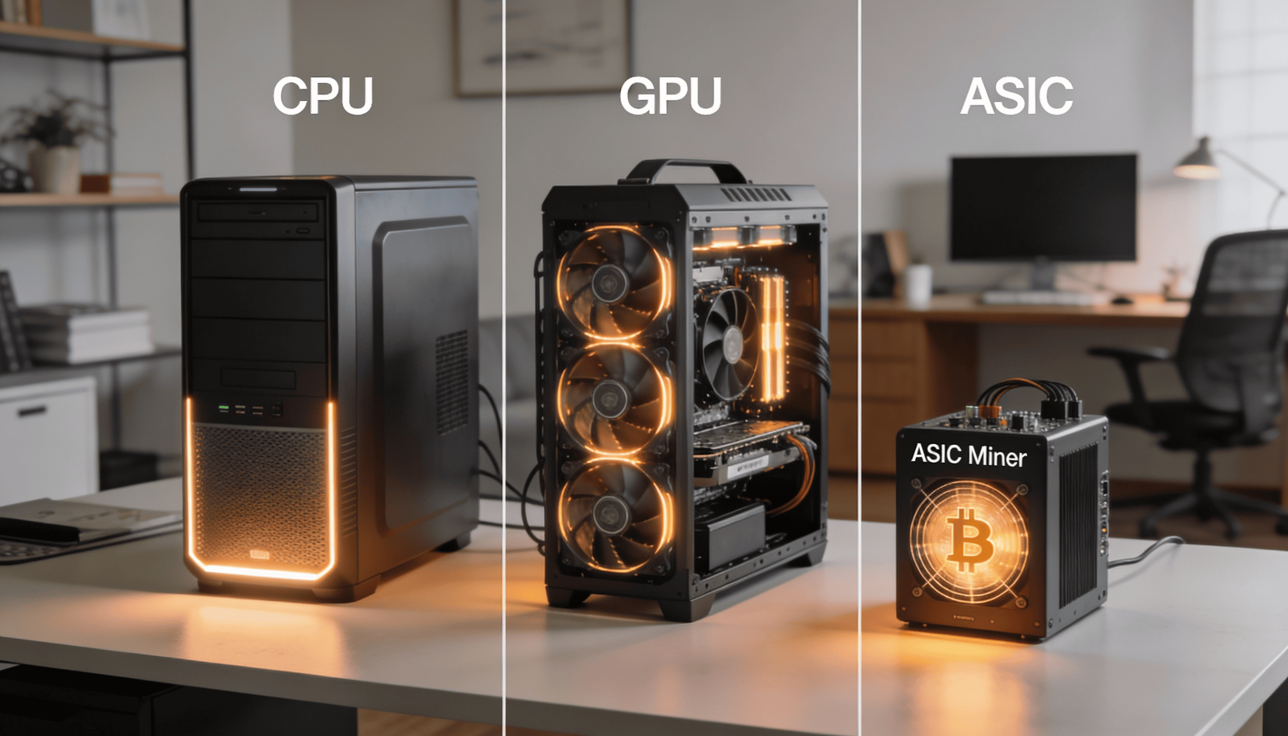 سخت‌افزارهای ماینینگ خانگی: CPU، GPU یا ASIC؟